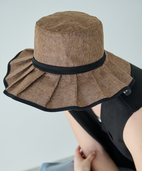 Aunt Marie's(アントマリーズ)の「バイカラージュートフリルHAT(ハット・レディース・ブラウン/ベージュ・FREE)」の9枚目の写真