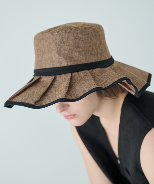 Aunt Marie's(アントマリーズ)の「バイカラージュートフリルHAT(ハット・レディース・ブラウン/ベージュ・FREE)」の10枚目の写真