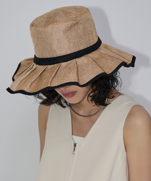 Aunt Marie's(アントマリーズ)の「バイカラージュートフリルHAT(ハット・レディース・ブラウン/ベージュ・FREE)」の19枚目の写真