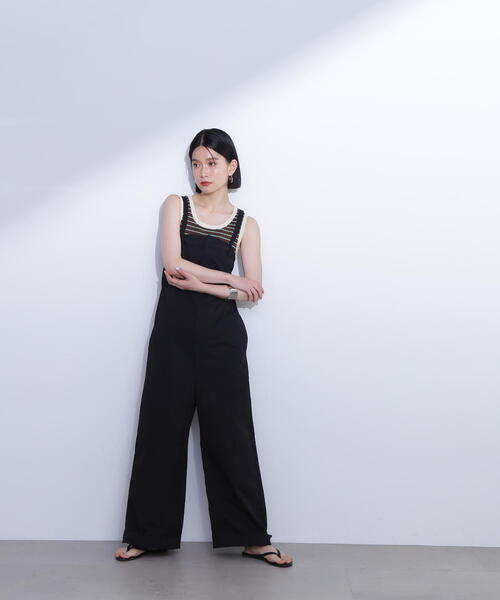 N.（N. Natural Beauty Basic）（エヌエヌナチュラルビューティーベーシック）の「◆ベアロンパース（サロペット/オーバーオール・レディース・ブラック/ベージュ・MEDIUM）」の18枚目の写真