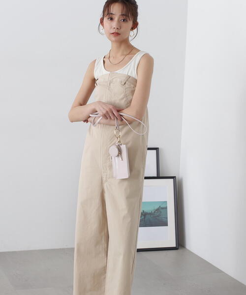 N.（N. Natural Beauty Basic）（エヌエヌナチュラルビューティーベーシック）の「◆ベアロンパース（サロペット/オーバーオール・レディース・ブラック/ベージュ・MEDIUM）」の4枚目の写真