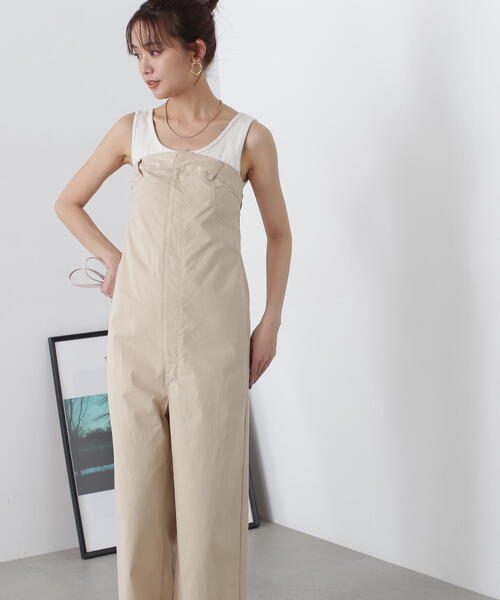 N.（N. Natural Beauty Basic）（エヌエヌナチュラルビューティーベーシック）の「◆ベアロンパース（サロペット/オーバーオール・レディース・ブラック/ベージュ・MEDIUM）」の5枚目の写真