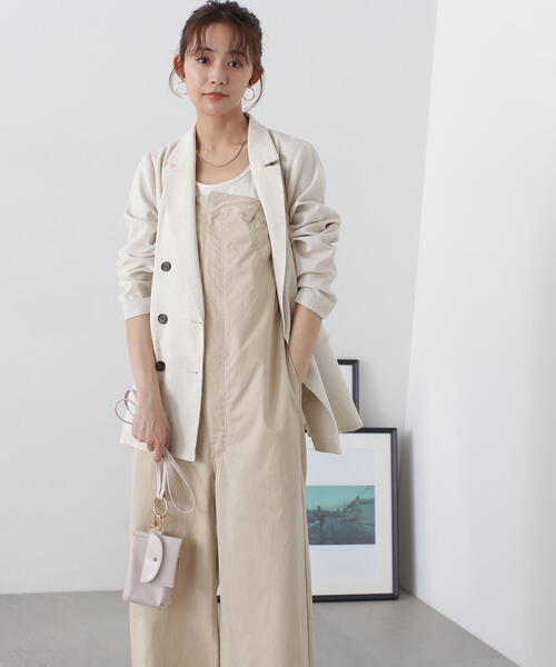 N.（N. Natural Beauty Basic）（エヌエヌナチュラルビューティーベーシック）の「◆ベアロンパース（サロペット/オーバーオール・レディース・ブラック/ベージュ・MEDIUM）」の7枚目の写真