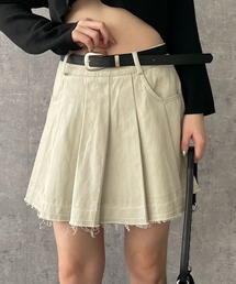 WEGO/ベルト付プリーツスカパン