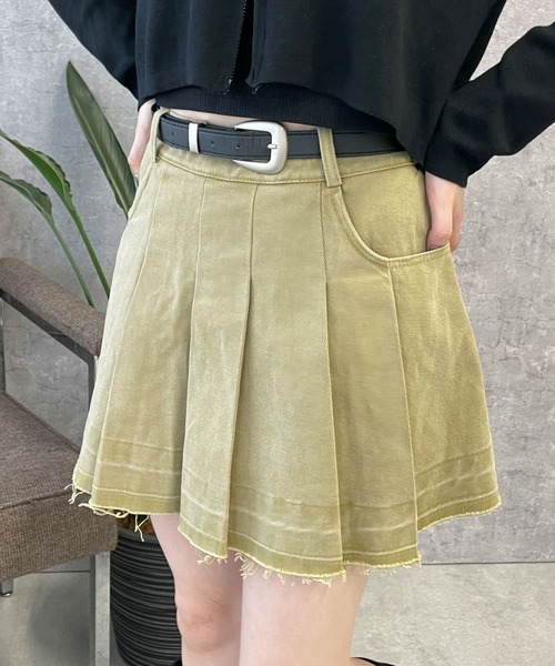 WEGO（ウィゴー）の「WEGO/ベルト付プリーツスカパン（スカート・レディース・ブラック/ベージュ/アイボリー・MEDIUM/SMALL）」の9枚目の写真