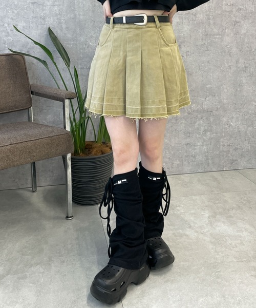 WEGO（ウィゴー）の「WEGO/ベルト付プリーツスカパン（スカート・レディース・ブラック/ベージュ/アイボリー・MEDIUM/SMALL）」の11枚目の写真