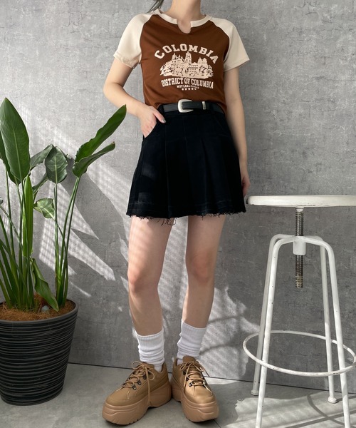 WEGO（ウィゴー）の「WEGO/ベルト付プリーツスカパン（スカート・レディース・ブラック/ベージュ/アイボリー・MEDIUM/SMALL）」の8枚目の写真