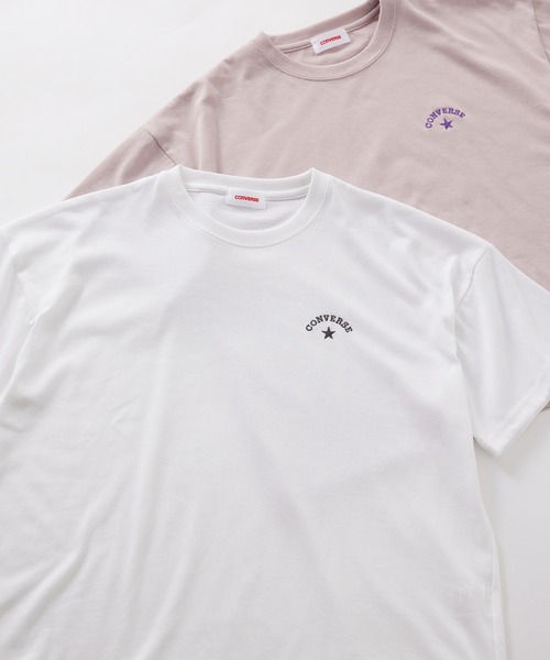 CONVERSE(コンバース)の「【CONVERSE】コンバースロゴワンポイント刺繍Tシャツ /4282-9832(Tシャツ/カットソー・レディース・ピンク/ホワイト/ライトグレー/ライトグリーン・M/L)」の1枚目の写真