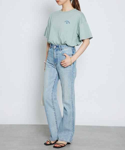 CONVERSE(コンバース)の「【CONVERSE】コンバースロゴワンポイント刺繍Tシャツ /4282-9832(Tシャツ/カットソー・レディース・ピンク/ホワイト/ライトグレー/ライトグリーン・M/L)」の9枚目の写真