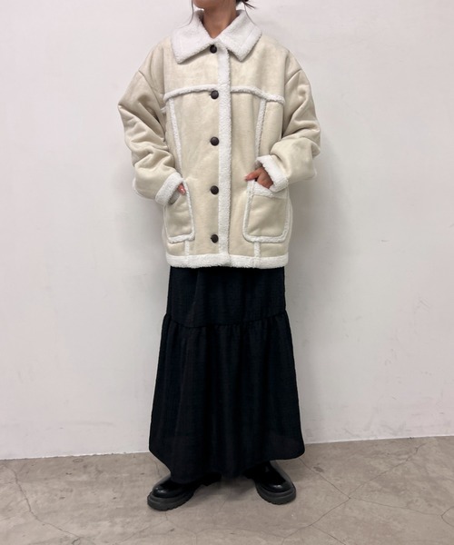 byYOUANCE(バイユアンス)の「ボアランチジャケット(その他アウター・レディース・アイボリー・FREE)」の7枚目の写真