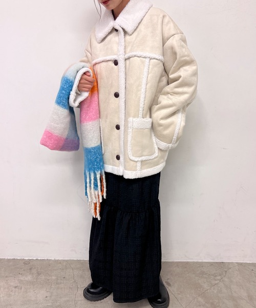 byYOUANCE(バイユアンス)の「ボアランチジャケット(その他アウター・レディース・アイボリー・FREE)」の8枚目の写真