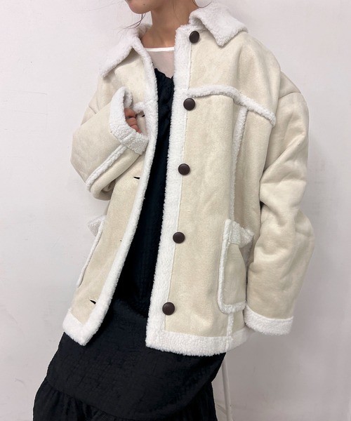 byYOUANCE(バイユアンス)の「ボアランチジャケット(その他アウター・レディース・アイボリー・FREE)」の5枚目の写真