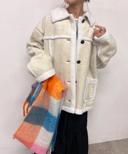 byYOUANCE(バイユアンス)の「ボアランチジャケット(その他アウター・レディース・アイボリー・FREE)」の10枚目の写真