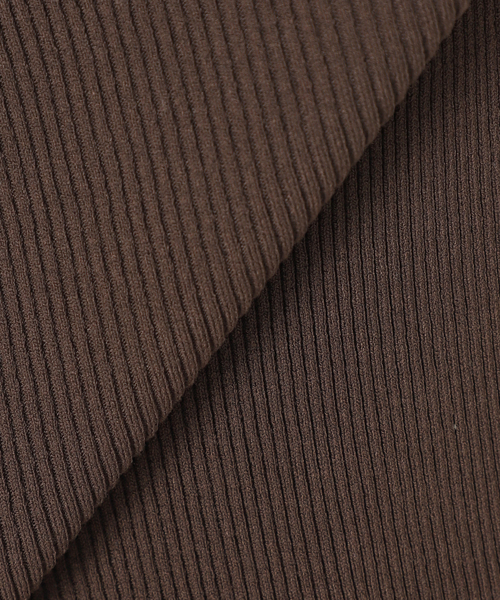Deuxieme Classe rib タートルネックプルオーバー ブラウン Deuxieme Classe rib タートルネックプルオーバー ブラウン