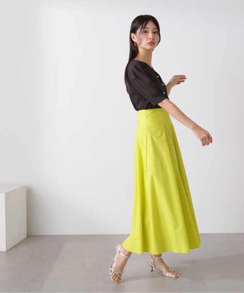 N.（N. Natural Beauty Basic）（エヌエヌナチュラルビューティーベーシック）の「◆タックショルダーキーネックニット（カーディガン/ボレロ・レディース・オフホワイト/スミクロ/オレンジ・MEDIUM）」の17枚目の写真