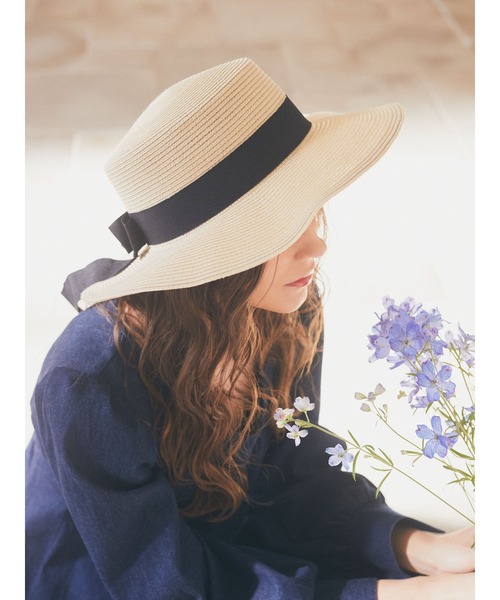 Maison de FLEUR（メゾンドフルール）の「グログランリボンハット（ハット・レディース・ブラック/ピンク・FREE）」の2枚目の写真