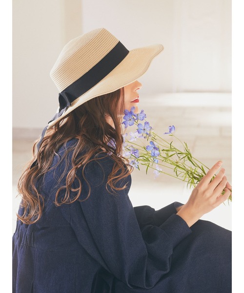 Maison de FLEUR（メゾンドフルール）の「グログランリボンハット（ハット・レディース・ブラック/ピンク・FREE）」の4枚目の写真