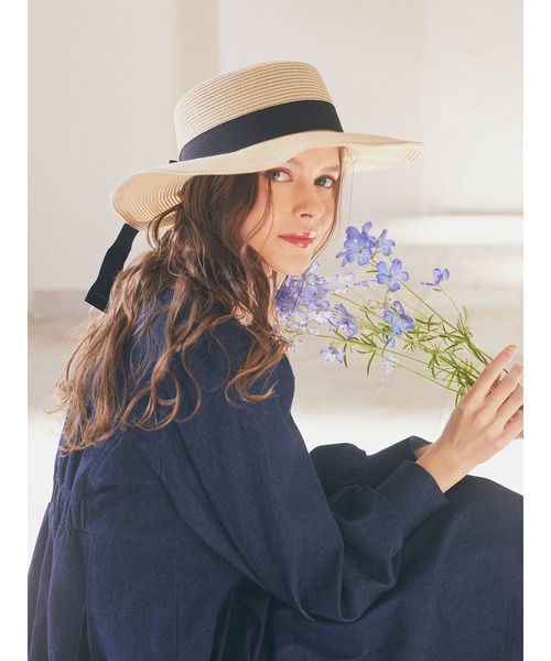 Maison de FLEUR（メゾンドフルール）の「グログランリボンハット（ハット・レディース・ブラック/ピンク・FREE）」の6枚目の写真