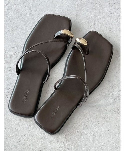 Re:EDIT（リエディ）の「[2025 SUMMER COLLECTION][リニューアル][大きいサイズ有]メタルサムリングトングサンダル（サンダル・レディース・ホワイト/ブラック/ベージュ/ブラウン/シルバー/ブラック系その他・SMALL/MEDIUM/LARGE/X-LARGE）」の12枚目の写真