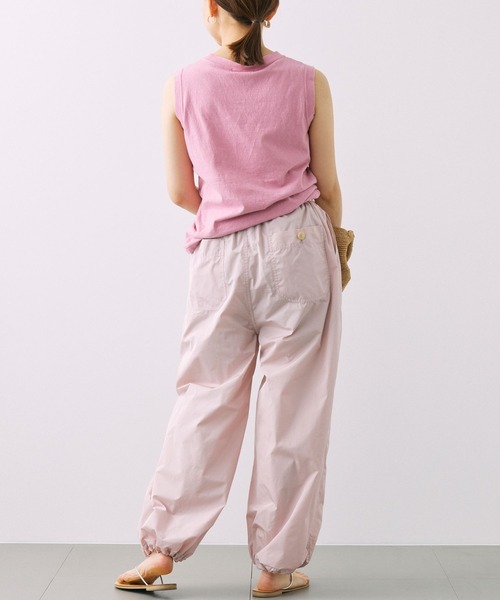 BABYLONE（バビロン）の「コットンリネンスラブノースリカットソー（タンクトップ・レディース・オフホワイト/ピンク/チャコール・フリー）」の15枚目の写真