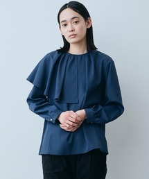 IEDIT | IEDIT とろみのある素材で落ち感がきれいな片側ネックフリルブラウス(シャツ/ブラウス)