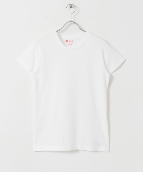 HANES（ヘインズ）の「Hanes　2P JAPANFITクルーネックTシャツ（Tシャツ/カットソー・レディース・ホワイト系その他・MEDIUM）」の4枚目の写真