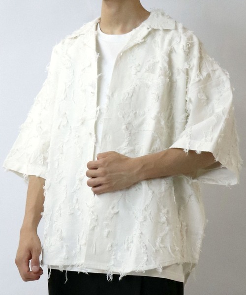 セール】flower pattern fringe shirt/花柄 フリンジ シャツ