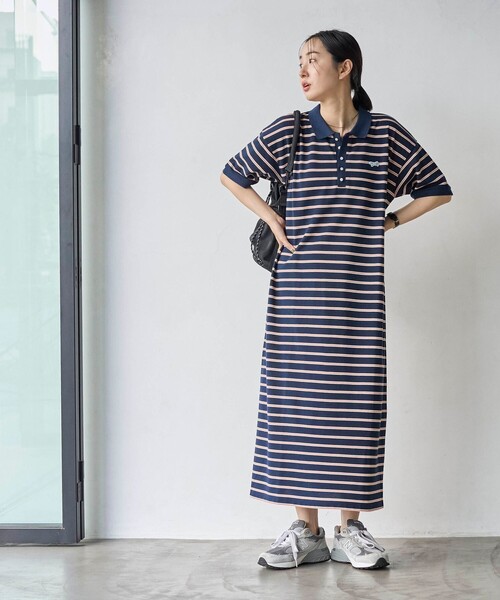 PENNEYS(ぺニーズ)の「PENNEYS(ぺニーズ)別注カノコポロワンピース(ワンピース・レディース・その他3/その他2/オレンジ/ブラック・L/M)」の4枚目の写真