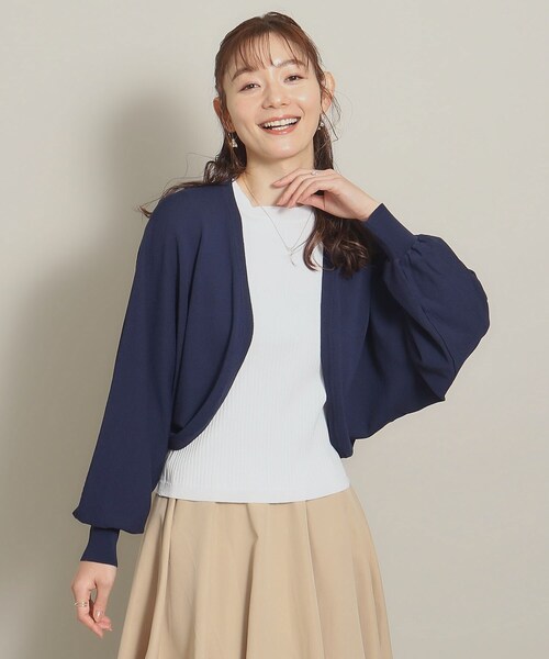 ITS'DEMO（イッツデモ）の「◆【アンチピリング／UV／寒暖差対策】ニットボレロ（カーディガン/ボレロ・レディース・ベージュ/ネイビー/サックスブルー/オフホワイト・00）」の3枚目の写真