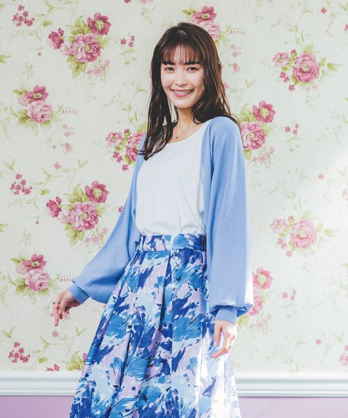 ITS'DEMO（イッツデモ）の「◆【アンチピリング／UV／寒暖差対策】ニットボレロ（カーディガン/ボレロ・レディース・ベージュ/ネイビー/サックスブルー/オフホワイト・00）」の4枚目の写真