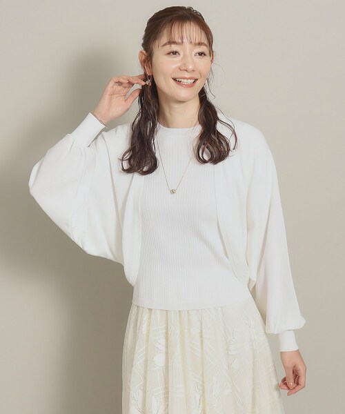 ITS'DEMO（イッツデモ）の「◆【アンチピリング／UV／寒暖差対策】ニットボレロ（カーディガン/ボレロ・レディース・ベージュ/ネイビー/サックスブルー/オフホワイト・00）」の5枚目の写真