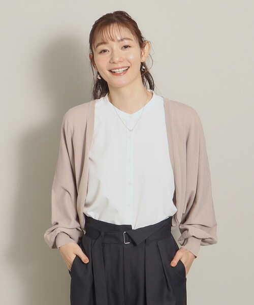 ITS'DEMO（イッツデモ）の「◆【アンチピリング／UV／寒暖差対策】ニットボレロ（カーディガン/ボレロ・レディース・ベージュ/ネイビー/サックスブルー/オフホワイト・00）」の9枚目の写真