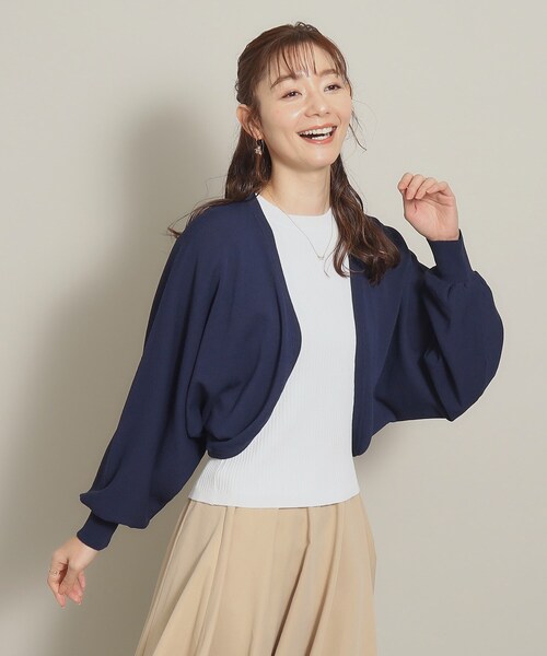 ITS'DEMO（イッツデモ）の「◆【アンチピリング／UV／寒暖差対策】ニットボレロ（カーディガン/ボレロ・レディース・ベージュ/ネイビー/サックスブルー/オフホワイト・00）」の13枚目の写真