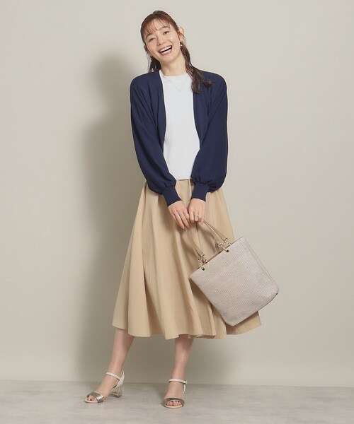 ITS'DEMO（イッツデモ）の「◆【アンチピリング／UV／寒暖差対策】ニットボレロ（カーディガン/ボレロ・レディース・ベージュ/ネイビー/サックスブルー/オフホワイト・00）」の14枚目の写真