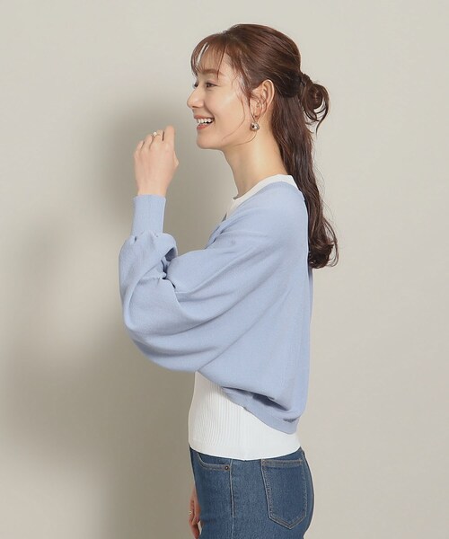 ITS'DEMO（イッツデモ）の「◆【アンチピリング／UV／寒暖差対策】ニットボレロ（カーディガン/ボレロ・レディース・ベージュ/ネイビー/サックスブルー/オフホワイト・00）」の22枚目の写真