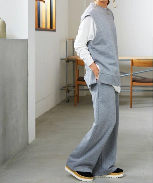 and it_（アンドイット）の「ワイドスウェットパンツ（スウェットパンツ・レディース・杢グレー/ブラック・M-L）」の10枚目の写真