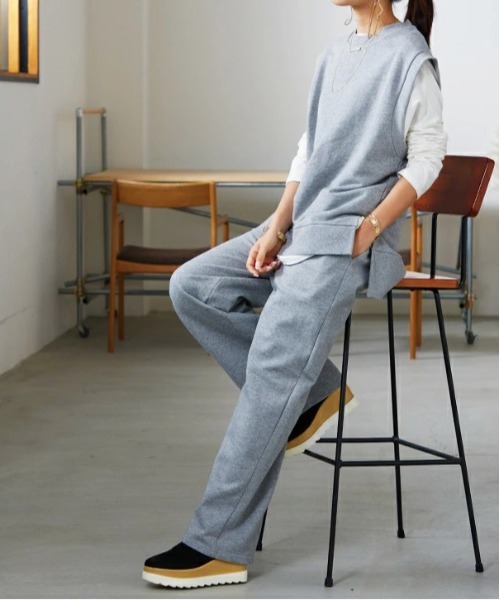 and it_（アンドイット）の「ワイドスウェットパンツ（スウェットパンツ・レディース・杢グレー/ブラック・M-L）」の9枚目の写真