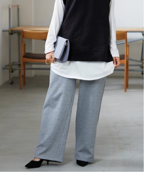 and it_（アンドイット）の「ワイドスウェットパンツ（スウェットパンツ・レディース・杢グレー/ブラック・M-L）」の7枚目の写真