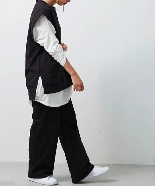 and it_（アンドイット）の「ワイドスウェットパンツ（スウェットパンツ・レディース・杢グレー/ブラック・M-L）」の18枚目の写真