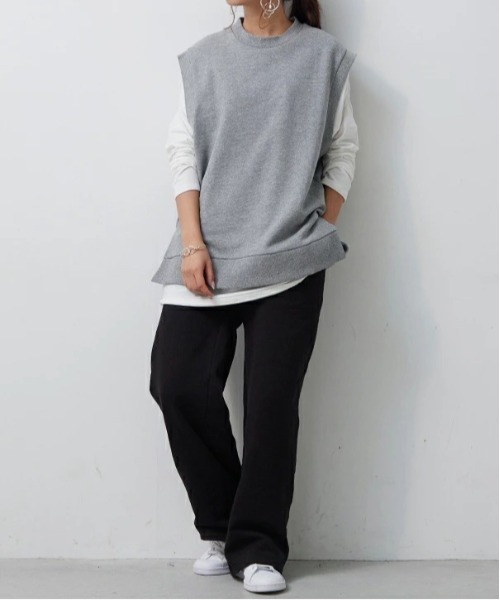 and it_（アンドイット）の「ワイドスウェットパンツ（スウェットパンツ・レディース・杢グレー/ブラック・M-L）」の15枚目の写真