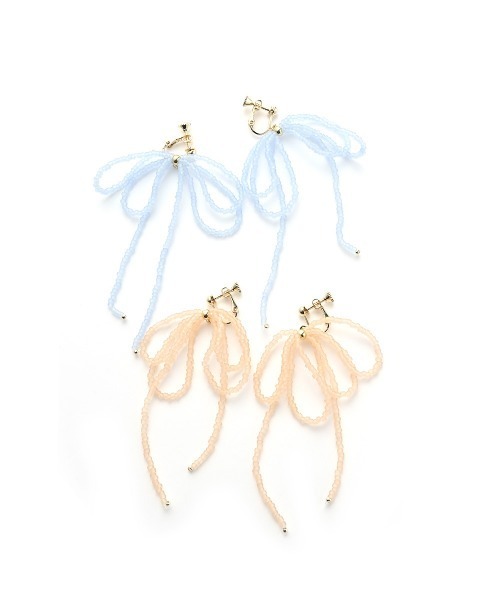 marjour（マージュール）の「MAT BEADS EARRING（イヤリング・レディース・ピンクベージュ/ブルー系1・FREE）」の13枚目の写真