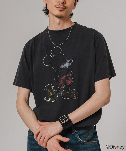 REMI RELIEF / 別注 HARD SP加工　Mickey Mouse セール】REMI RELIEF 別注 HARD SP加工 Tシャツ(MICKEY MOUSE