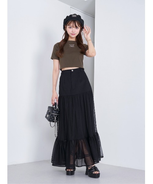 Darich(ダーリッチ)の「スタッズロゴコンパクトTシャツ(Tシャツ/カットソー・レディース・ホワイト/チャコールグレー・FREE)」の11枚目の写真