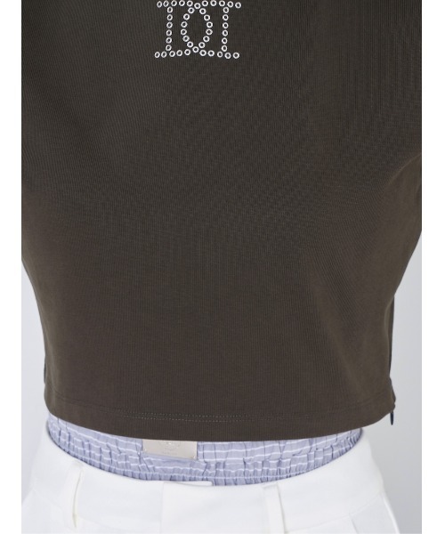 Darich(ダーリッチ)の「スタッズロゴコンパクトTシャツ(Tシャツ/カットソー・レディース・ホワイト/チャコールグレー・FREE)」の7枚目の写真