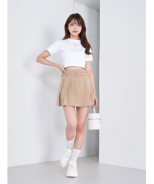Darich(ダーリッチ)の「スタッズロゴコンパクトTシャツ(Tシャツ/カットソー・レディース・ホワイト/チャコールグレー・FREE)」の15枚目の写真