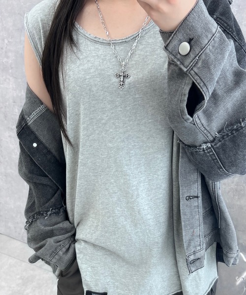 Figments（フィグメンツ）の「クロスチェーンネックレス（ネックレス・レディース・シルバー・FREE）」の5枚目の写真