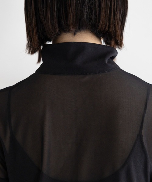 RAGEBLUE（レイジブルー）の「ユニフォームデザインシアーハーフジップ（Tシャツ/カットソー・レディース・ホワイト/ブラック・FREE）」の15枚目の写真