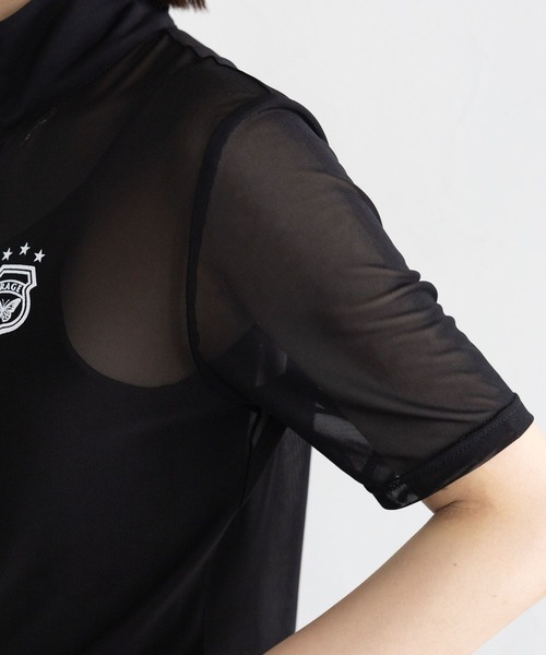 RAGEBLUE（レイジブルー）の「ユニフォームデザインシアーハーフジップ（Tシャツ/カットソー・レディース・ホワイト/ブラック・FREE）」の17枚目の写真