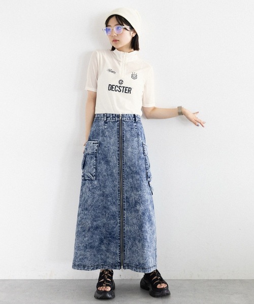 RAGEBLUE（レイジブルー）の「ユニフォームデザインシアーハーフジップ（Tシャツ/カットソー・レディース・ホワイト/ブラック・FREE）」の3枚目の写真