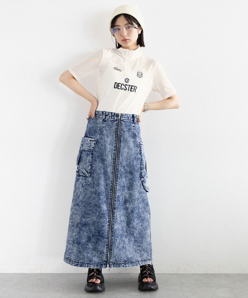 RAGEBLUE（レイジブルー）の「ユニフォームデザインシアーハーフジップ（Tシャツ/カットソー・レディース・ホワイト/ブラック・FREE）」の4枚目の写真